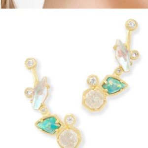 Kendra Scott Torian ear climbers opal, druzy, gold